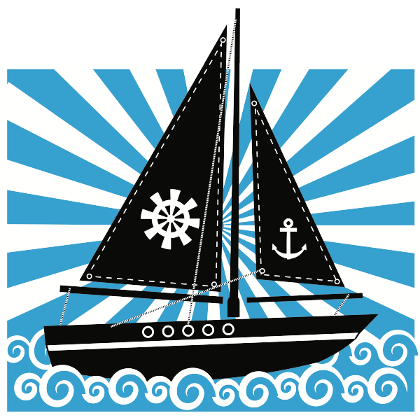 SVG Boat on the sea