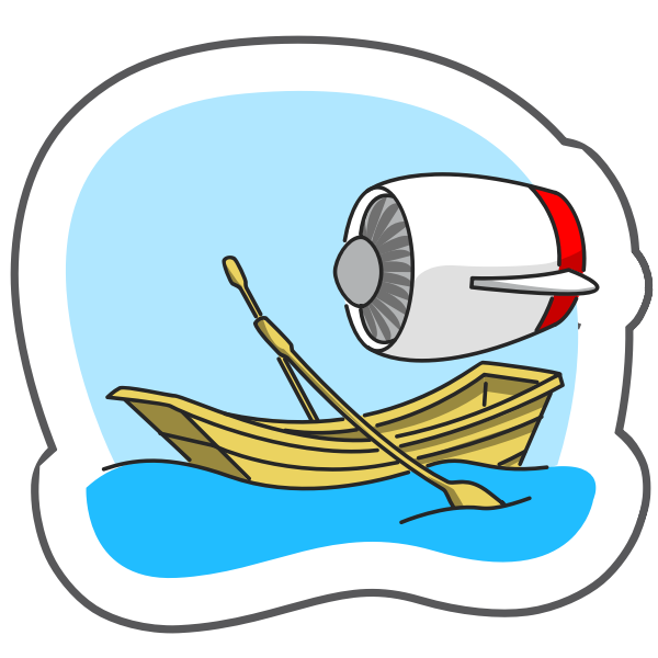 SVG Boat with airplane engine