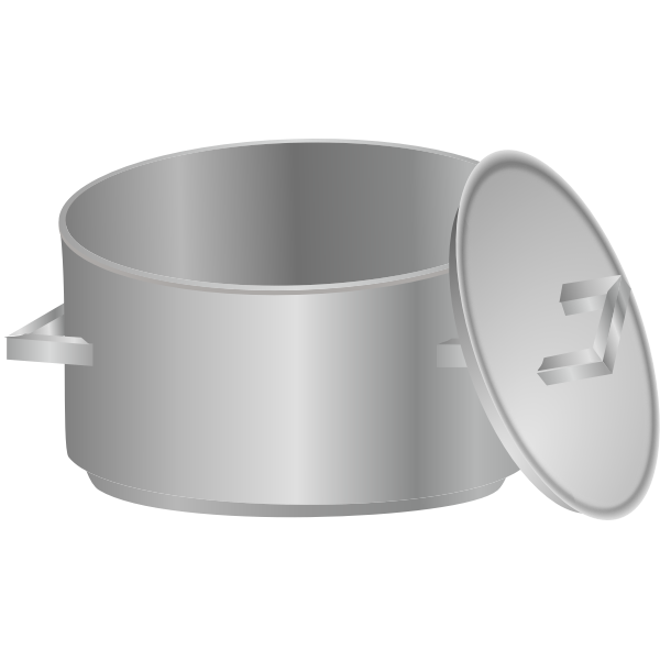 SVG Boiling pan with lid on side vector image