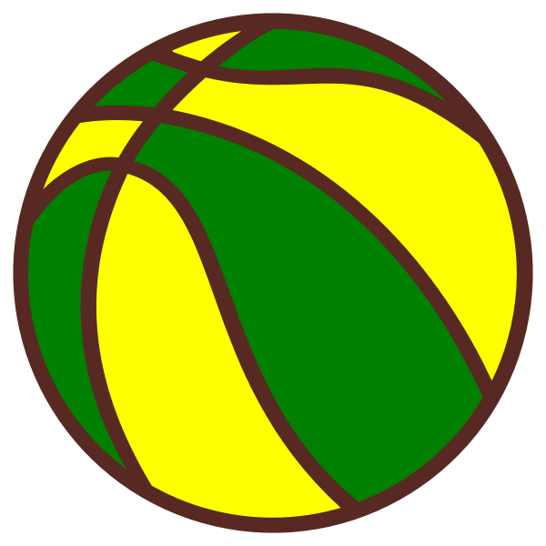 SVG Bola de basquete verde e amarela