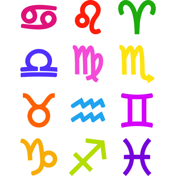 SVG Bold zodiac symbols vector image