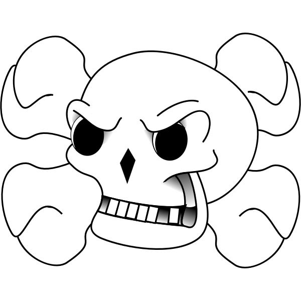 SVG Bones behind skull vector illustration