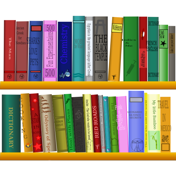 SVG Books on shelves