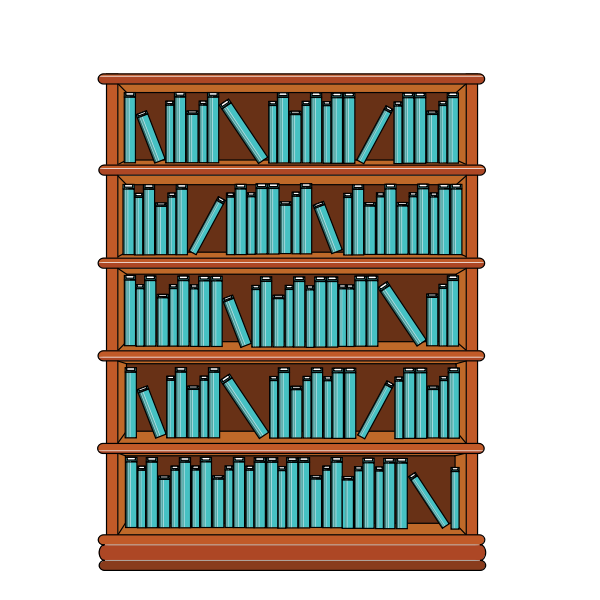 SVG Bookshelf with blue books