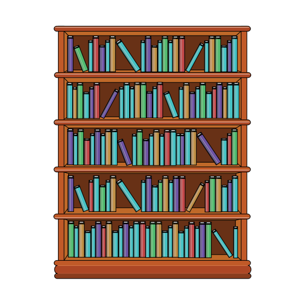 SVG Bookshelf with books image
