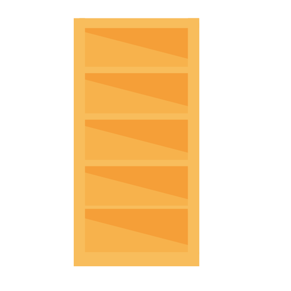 SVG Bookshelf with four shelves