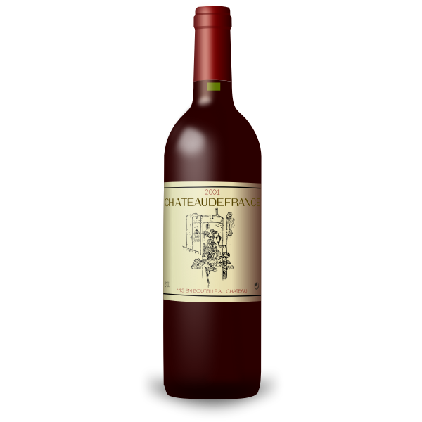 SVG Bordeaux red wine bottle vector drawing