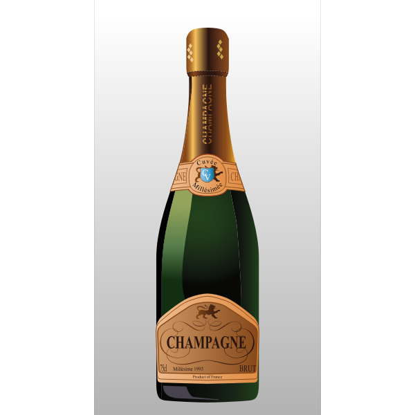 SVG Bottle of champagne vector clip art illustration