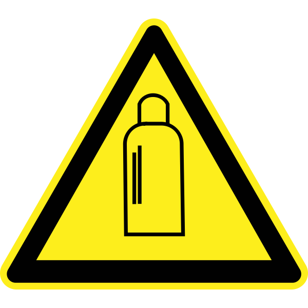 SVG Bottle under pressure hazard warning sign vector image