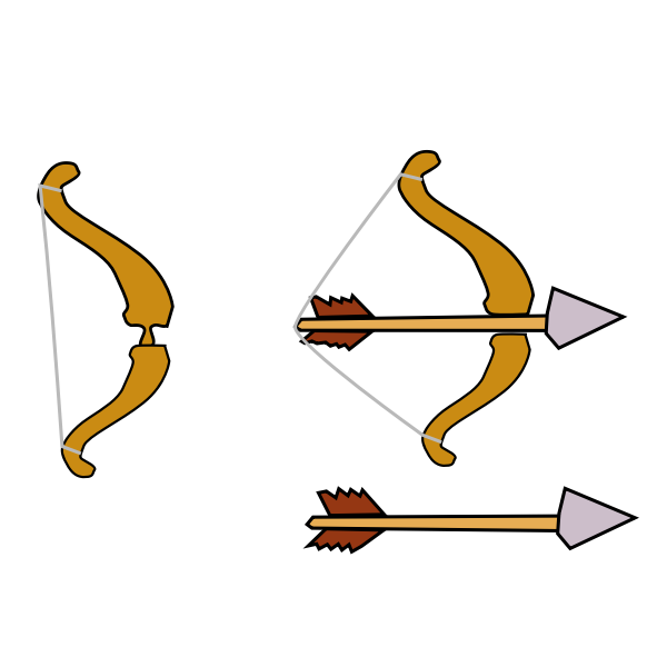 SVG Bow and arrow made for a game vector image