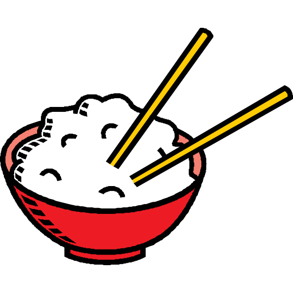 SVG Bowl of rice with chopsticks vector clip art