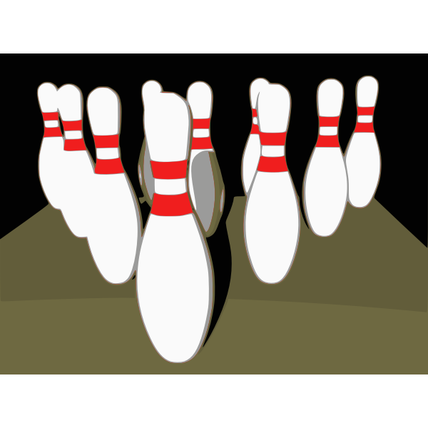 SVG Bowling tenpins with shadow vector image