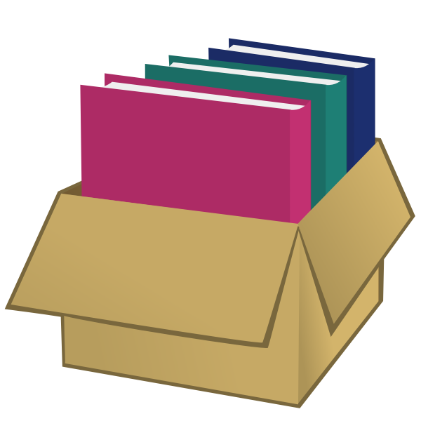 SVG Box with folders vector drawing
