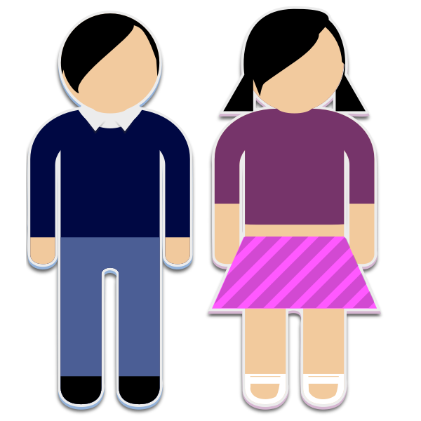 SVG Boy and a girl sticker pictograms vector graphics