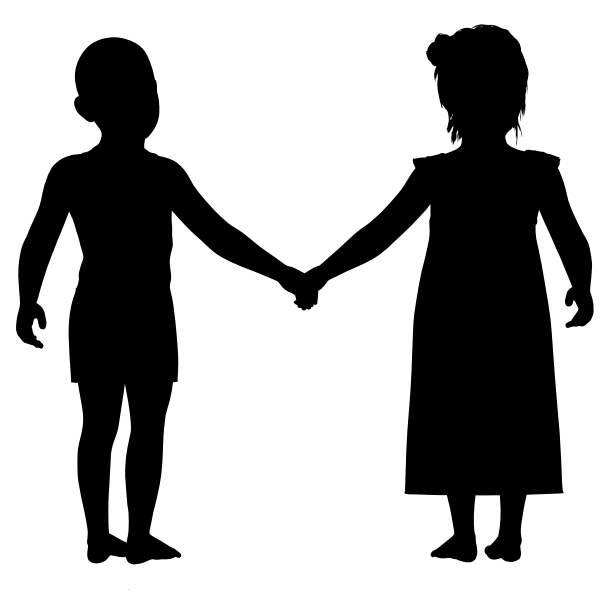SVG Boy and girl holding