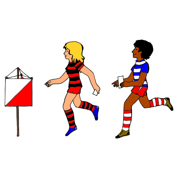 SVG Boy and girl orienteering vector image
