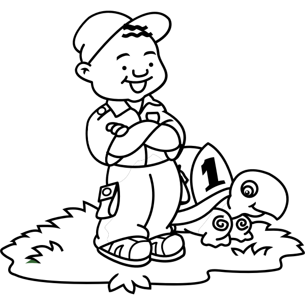 SVG Boy and turtle
