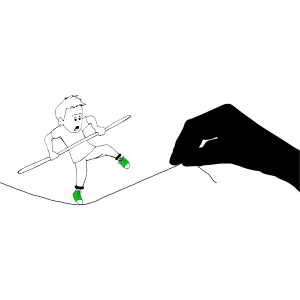 SVG Boy Balancing on a Rope