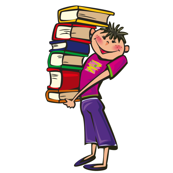 SVG Boy holding books vector image