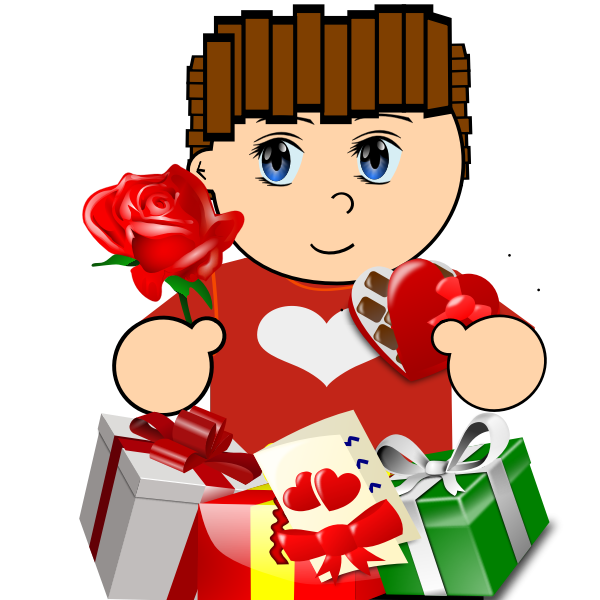 SVG Boy in love vector art
