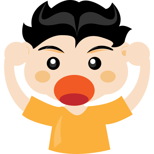 SVG Boy making funny face vector image