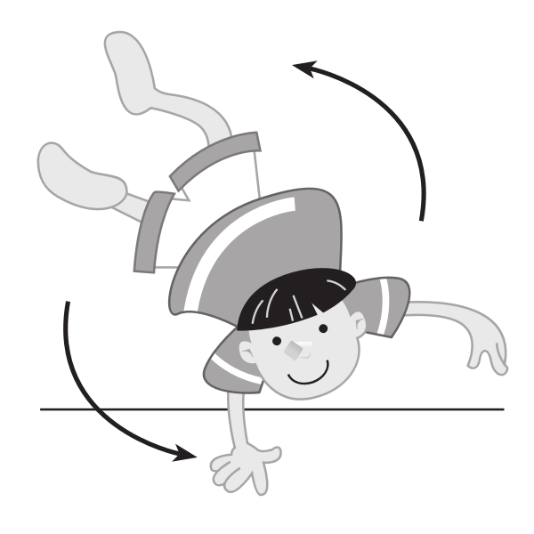 SVG Boy standing on a hand vector drawing