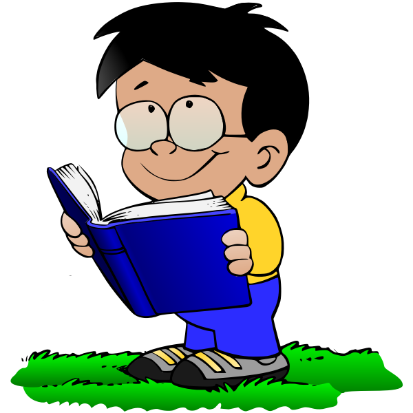 SVG Boy with book vector image