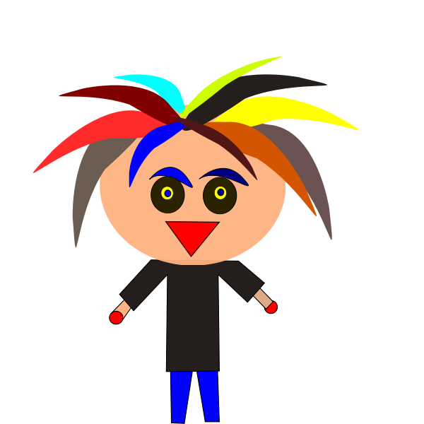 SVG Boy with colorful hair