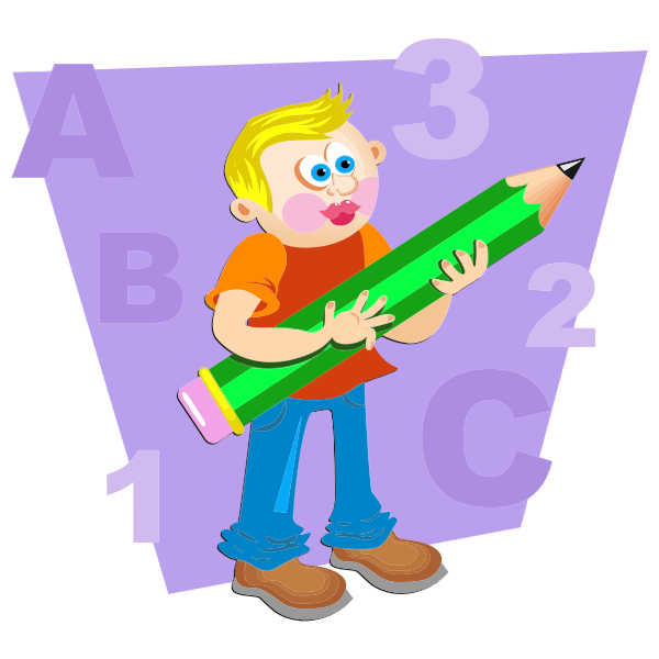 SVG Boy with giant pencil