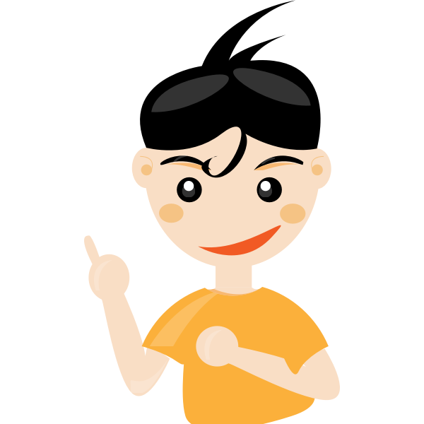SVG Boy with hand up vector image
