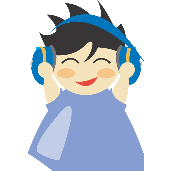 SVG Boy with headphone vector drawing