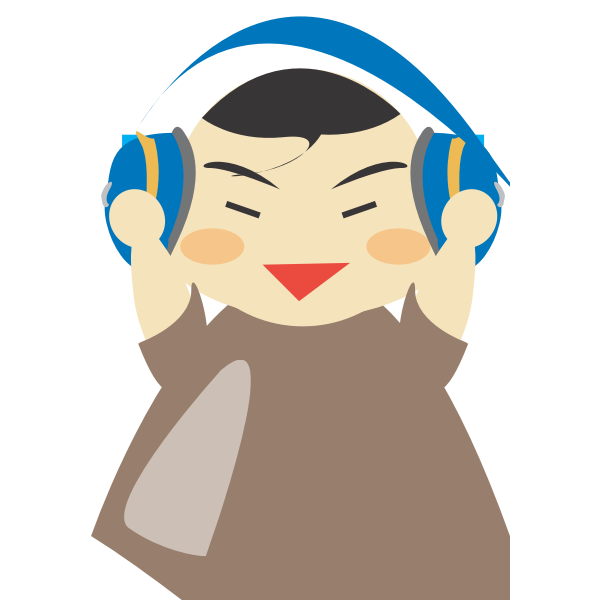 SVG Boy with headphones vector graphics