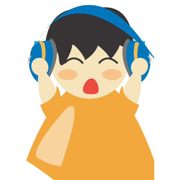 SVG Boy with headphones vector image