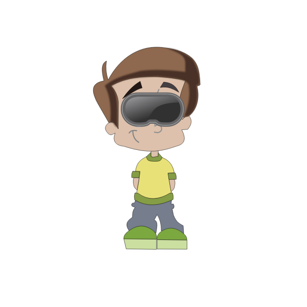 SVG Boy with VR goggles cartoon art