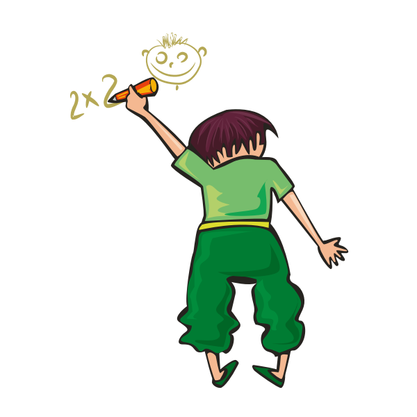 SVG Boy writing on the whiteboard vector graphics