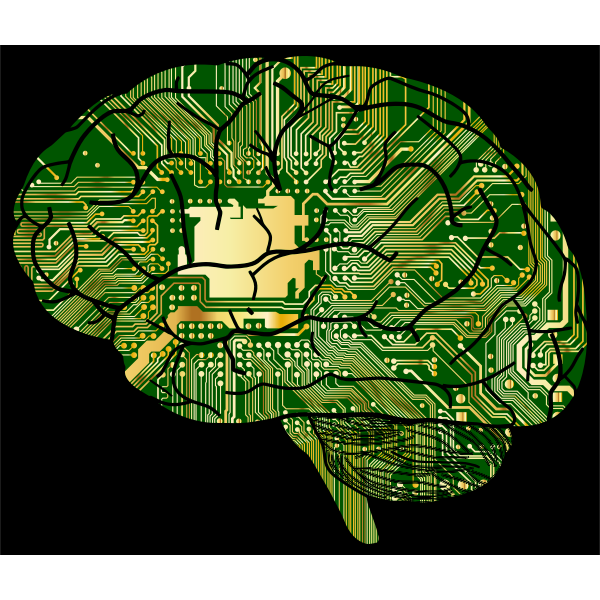 SVG Brain Computer With Background