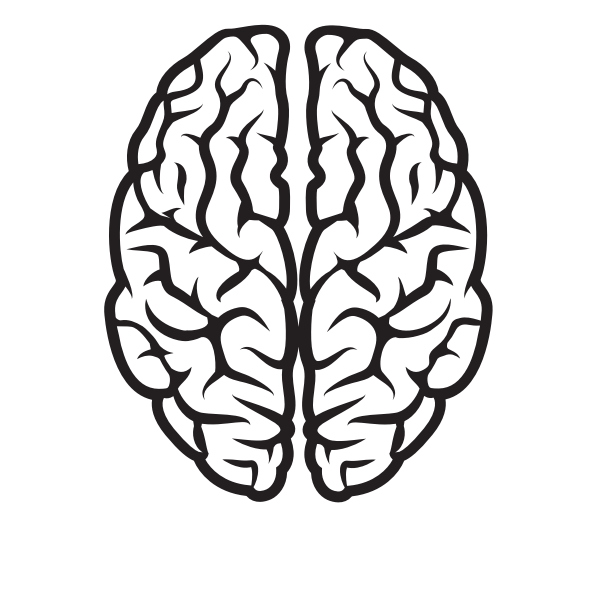 SVG Brain silhouette black and white