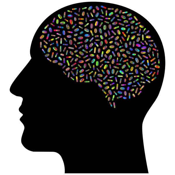 SVG Brain with colorful pills