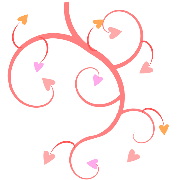 SVG Branch of hearts vector drawing