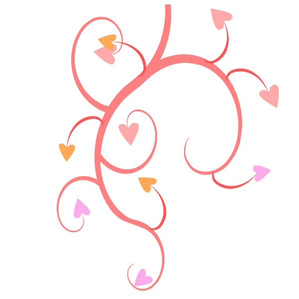 SVG Branch with leaves of hearts vector graphics