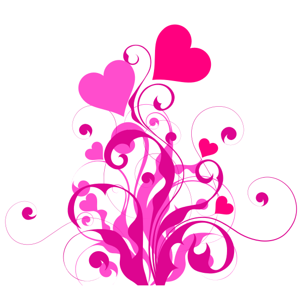 SVG Branches and leaves with hearts image