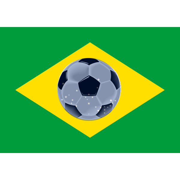 SVG Brasil flag of football vector image