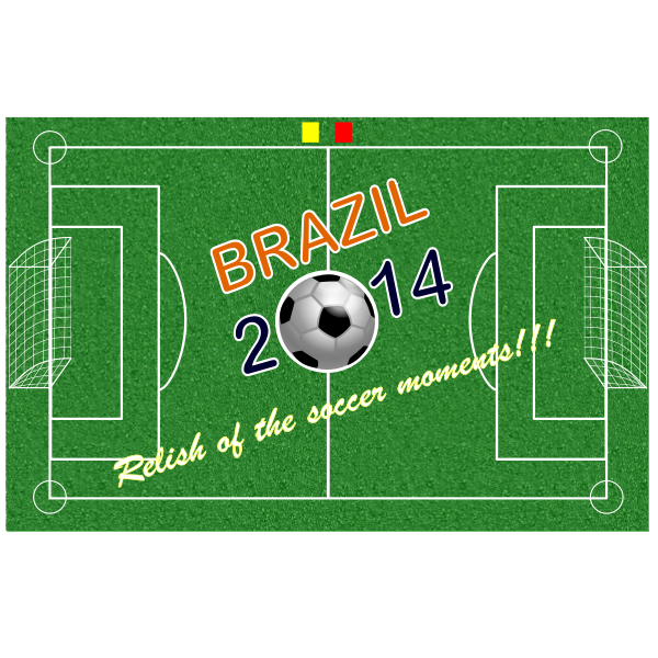 SVG Brazil 2014 soccer poster vector illustration