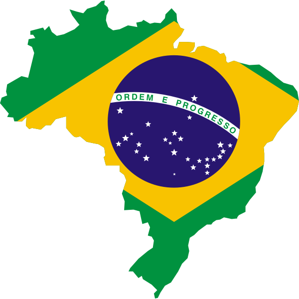 SVG Brazil Flag Map