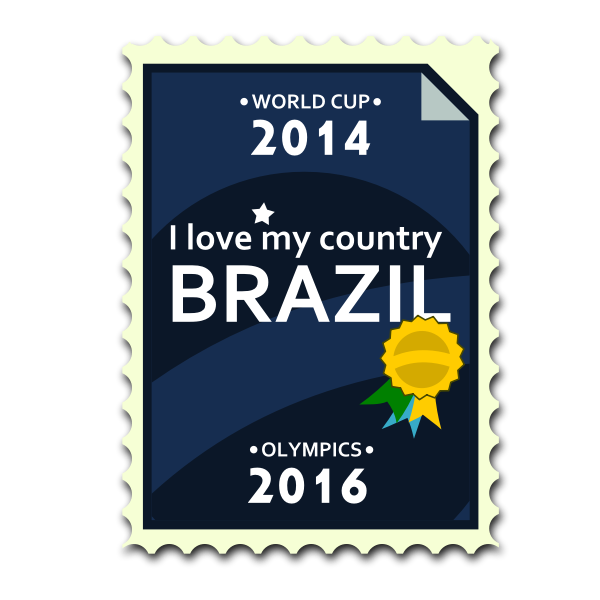 SVG Brazil Olympics and World Cup postage stamp vector image