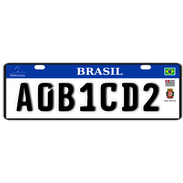 SVG Brazilian registration plate vector graphics