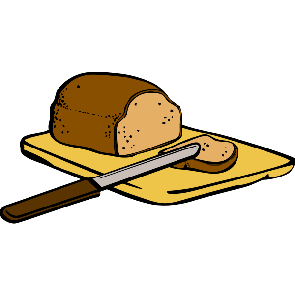 SVG Bread with knife on cutting board