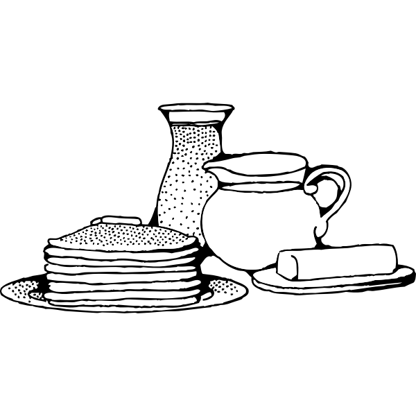 SVG Breakfast vith pancakes vector illustration