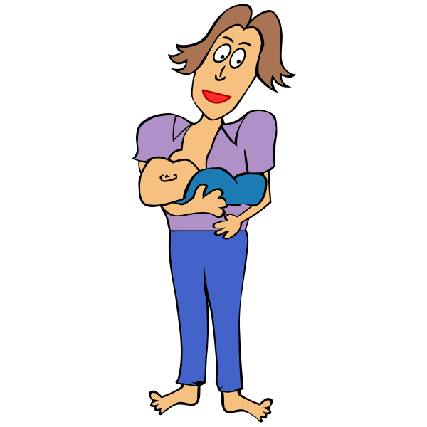 SVG Breast Feeding Mother Cartoon Image