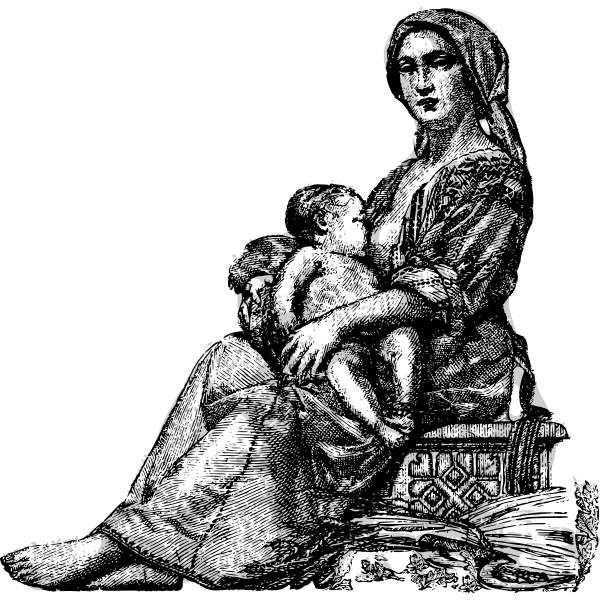 SVG Breast Feeding Mother Clip Art